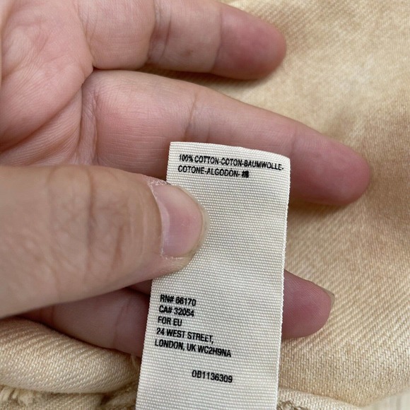 Free People We The Free Women's Destroyed Denim Wrap Skirt Cream Beige Size US26 - Picture 10 of 10